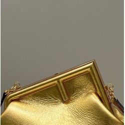 Fendi First Small Bag In Gold Laminated Leather FBS24146