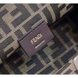 Fendi First Small Bag In Silver Laminated Leather FBS24152