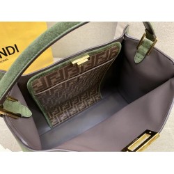 Fendi Green Peekaboo X Lite Large Suede Bag FBS24158