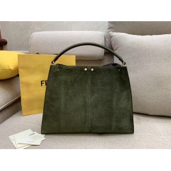 Fendi Green Peekaboo X Lite Large Suede Bag FBS24158