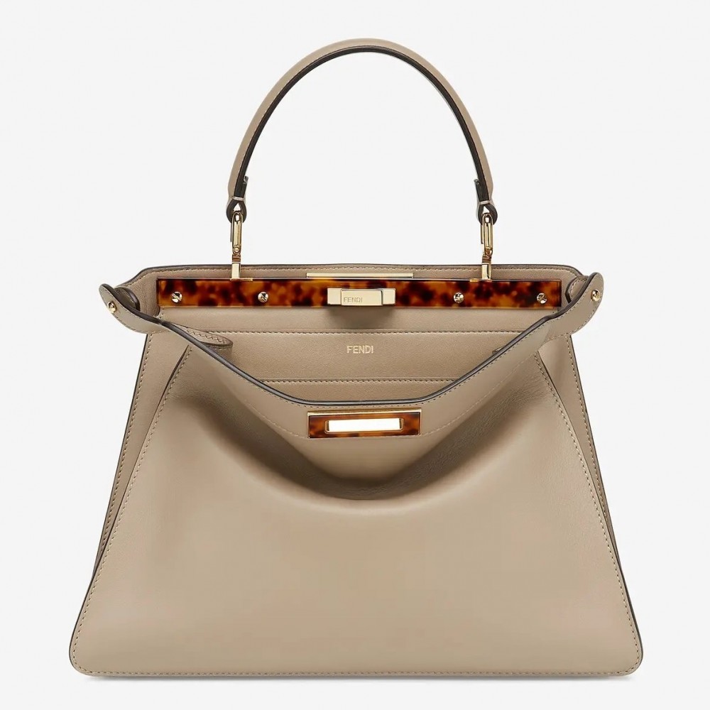 Fendi Grey Peekaboo ISeeU Medium Bag with Tortoiseshell FBS24160