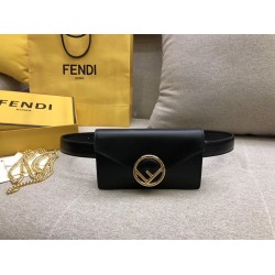 Fendi Kan I F Belt Bag In Black Calfskin FBS24161