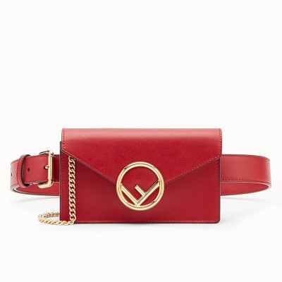 Fendi Kan I F Belt Bag In Red Calfskin FBS24162