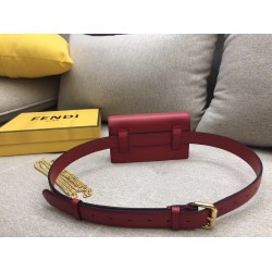 Fendi Kan I F Belt Bag In Red Calfskin FBS24162