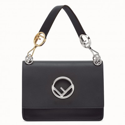 Fendi Kan I F Shoulder Bag In Black Calfskin FBS24163