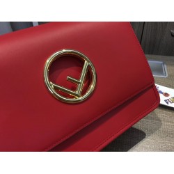 Fendi Kan I F Shoulder Bag In Red Calfskin FBS24166