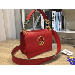 Fendi Kan I F Shoulder Bag In Red Calfskin FBS24166