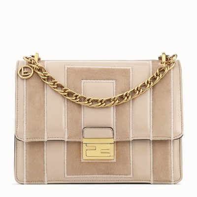 Fendi Kan U Bag In Beige Leather and Suede FBS24169