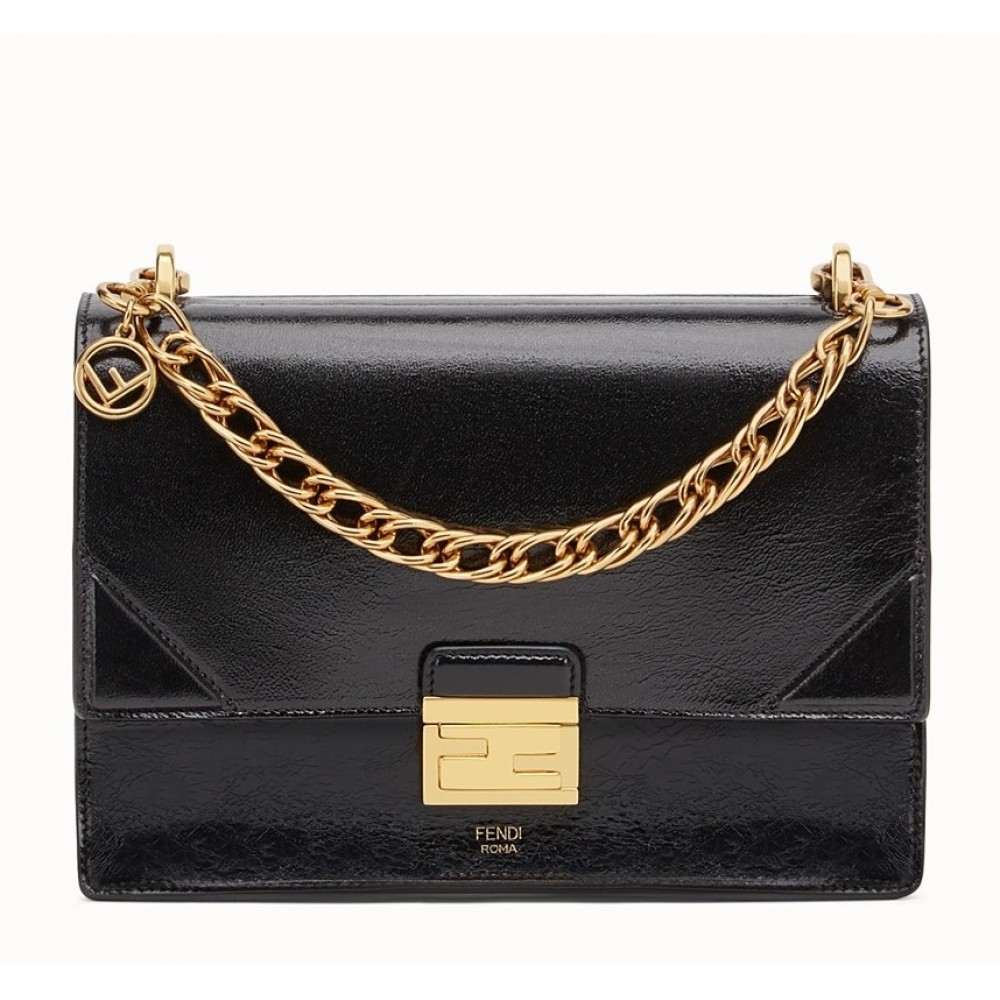 Fendi Kan U Bag In Black Glossy Lambskin FBS24171