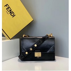 Fendi Kan U Bag In Black Glossy Lambskin FBS24171