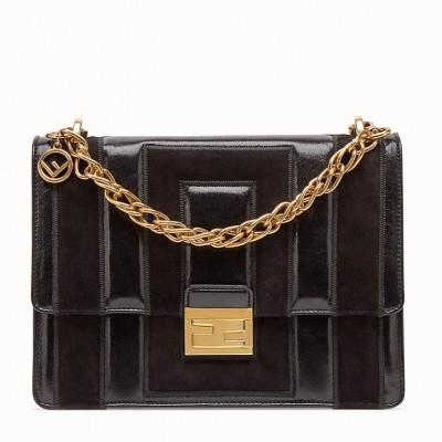 Fendi Kan U Bag In Black Leather and Suede FBS24172