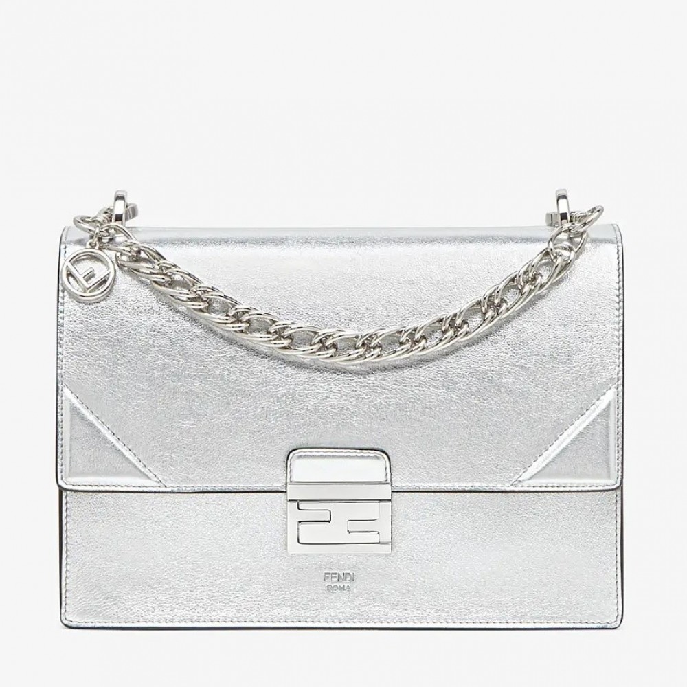 Fendi Kan U Bag In Mirror-effect Silver Leather FBS24175