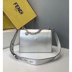 Fendi Kan U Bag In Mirror-effect Silver Leather FBS24175