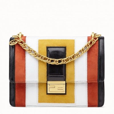 Fendi Kan U Bag In Multicolor Leather and Suede FBS24176