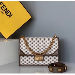 Fendi Kan U Bag In White Perforated Calf Leather FBS24178