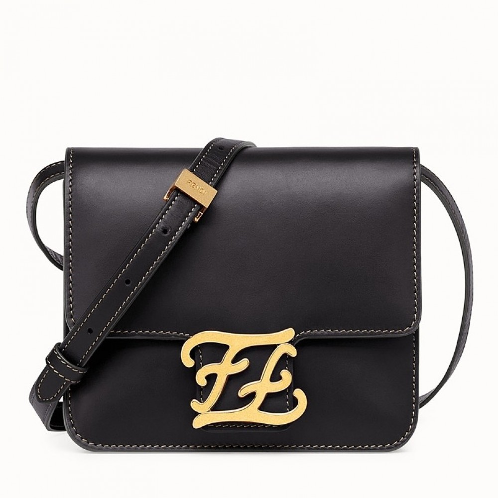 Fendi Karligraphy Bag In Black Calfskin Leather FBS24181