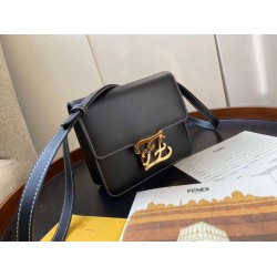 Fendi Karligraphy Bag In Black Calfskin Leather FBS24181