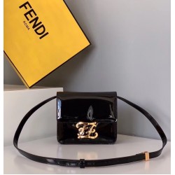 Fendi Karligraphy Bag In Black Patent Leather FBS24182