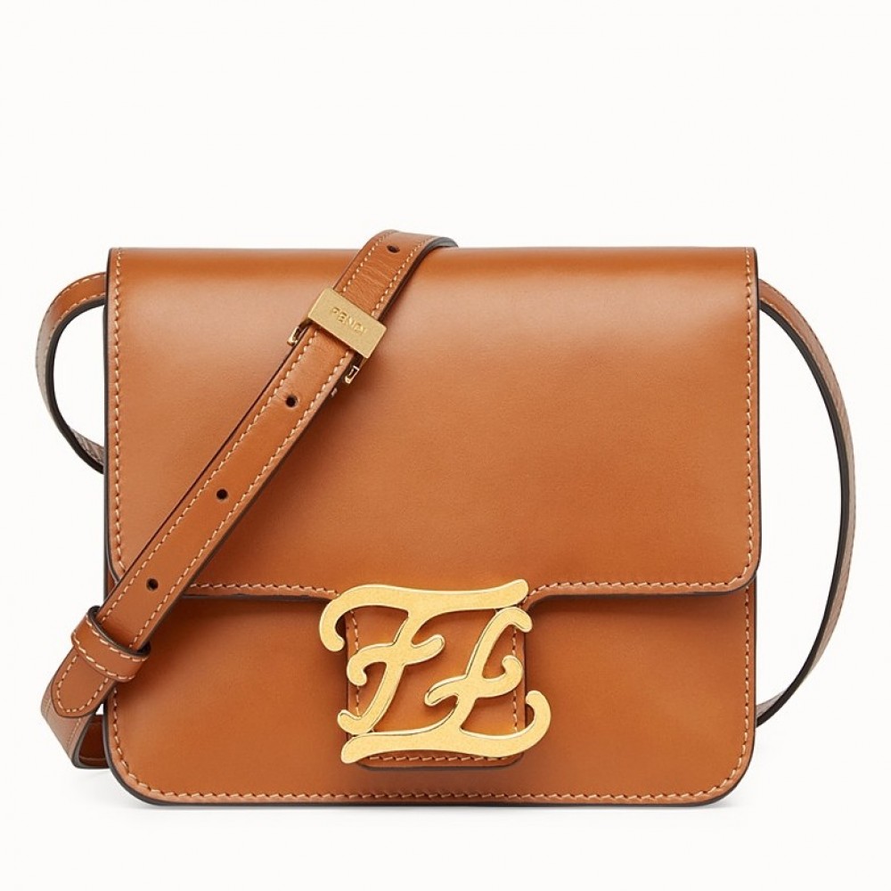 Fendi Karligraphy Bag In Brown Calfskin Leather FBS24183