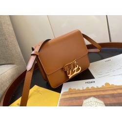 Fendi Karligraphy Bag In Brown Calfskin Leather FBS24183