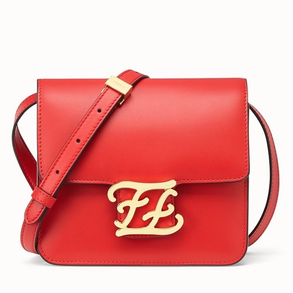 Fendi Karligraphy Bag In Red Calfskin Leather FBS24185