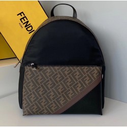 Fendi Large Backpack In FF Fabric With Nylon And Leather FBS24190