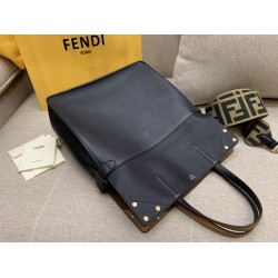 Fendi Large Flip Tote Bag In Black Calfskin FBS24195