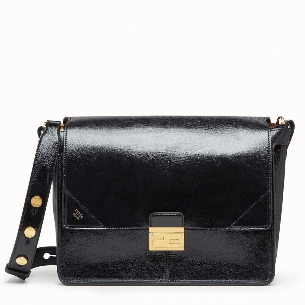 Fendi Large Kan U Bag In Black Glossy Lambskin FBS24198