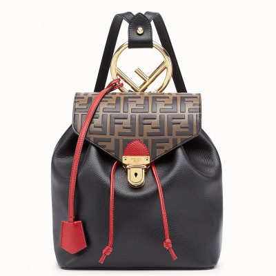 Fendi Logo Embossed Leather Multicolor Backpack FBS24207