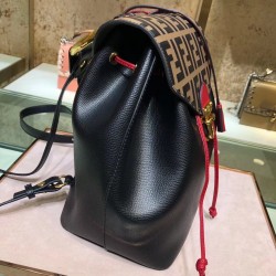 Fendi Logo Embossed Leather Multicolor Backpack FBS24207