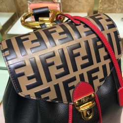 Fendi Logo Embossed Leather Multicolor Backpack FBS24207