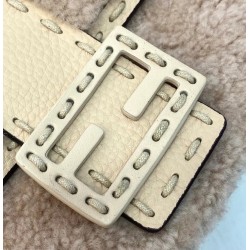 Fendi Medium Baguette Bag In Beige Shearling FBS24212