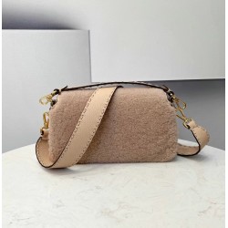 Fendi Medium Baguette Bag In Beige Shearling FBS24212