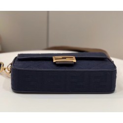 Fendi Medium Baguette Bag In Blue FF Canvas FBS24213