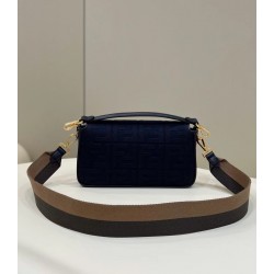 Fendi Medium Baguette Bag In Blue FF Canvas FBS24213