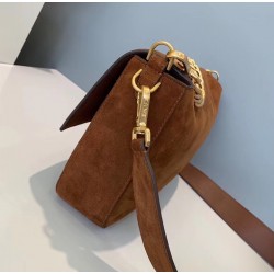 Fendi Medium Baguette Bag In Brown Suede Leather FBS24215