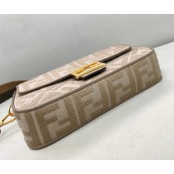 Fendi Medium Baguette Bag In Grey FF Canvas FBS24216