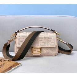 Fendi Medium Baguette Bag In Pink FF Canvas FBS24217