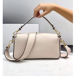 Fendi Medium Baguette Bag In White Grain Leather FBS24218