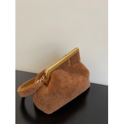 Fendi Medium First Bag In Brown Wool Sheepskin FBS24222