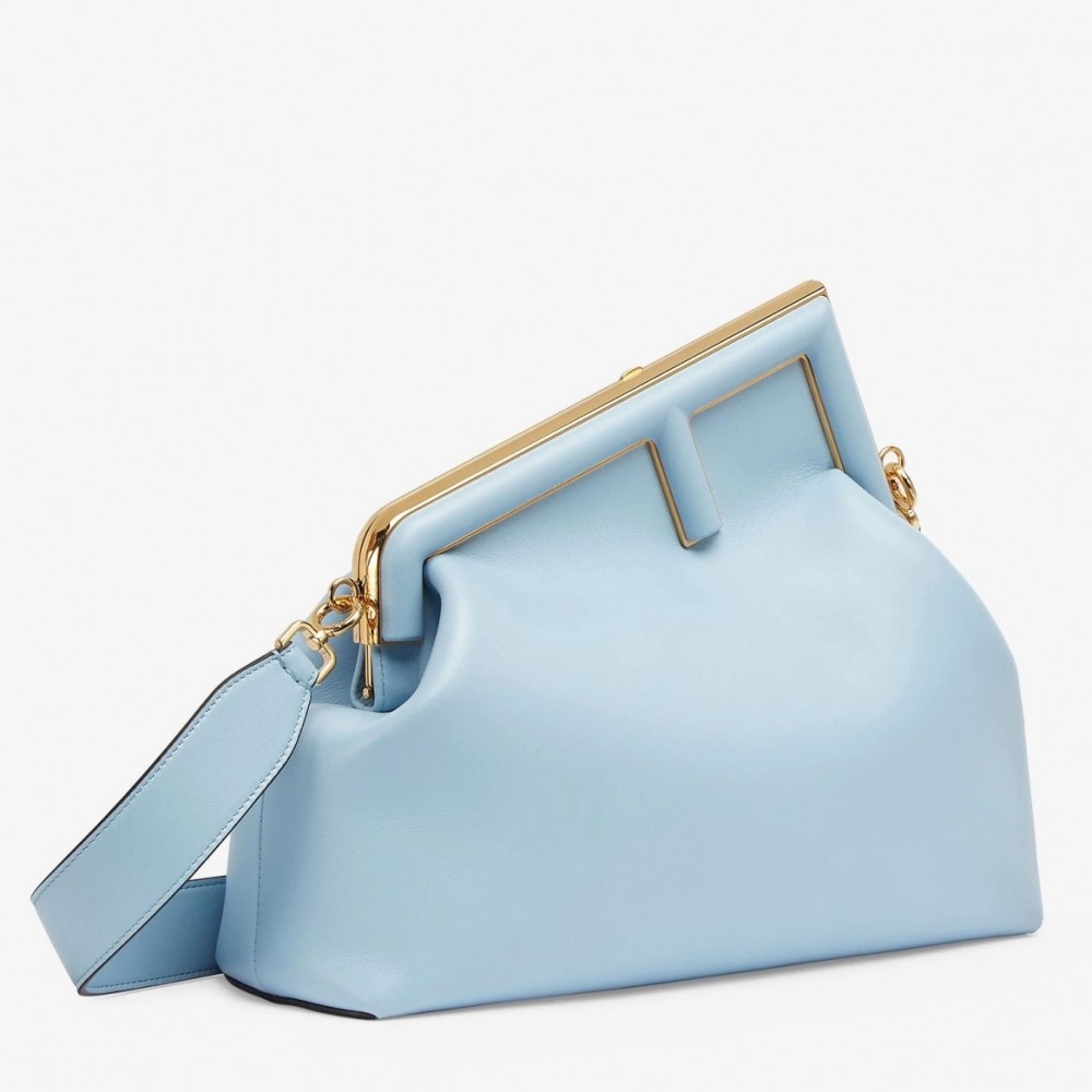 Fendi Medium First Bag In Light Blue Nappa Leather FBS24225