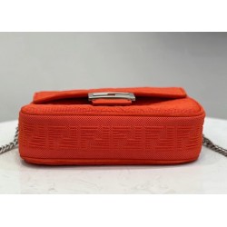 Fendi Midi Baguette Chain Bag In Piment FF Fabric FBS24237