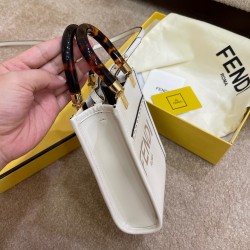 Fendi Mini Sunshine Shopper Bag In White Leather FBS24242