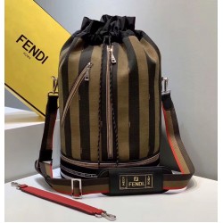 Fendi Mon Tresor Drawstring Bag In Pequin Striped Fabric FBS24244