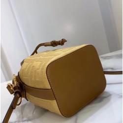 Fendi Mon Tresor Mini Bucket Bag In Beige Raffia FBS24245