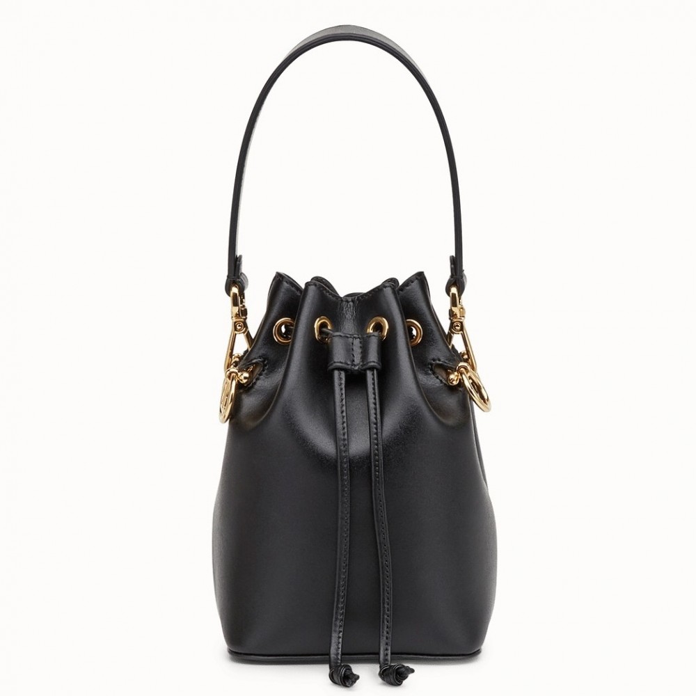 Fendi Mon Tresor Mini Bucket Bag In Black Calfskin FBS24246