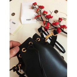 Fendi Mon Tresor Mini Bucket Bag In Black Calfskin FBS24246