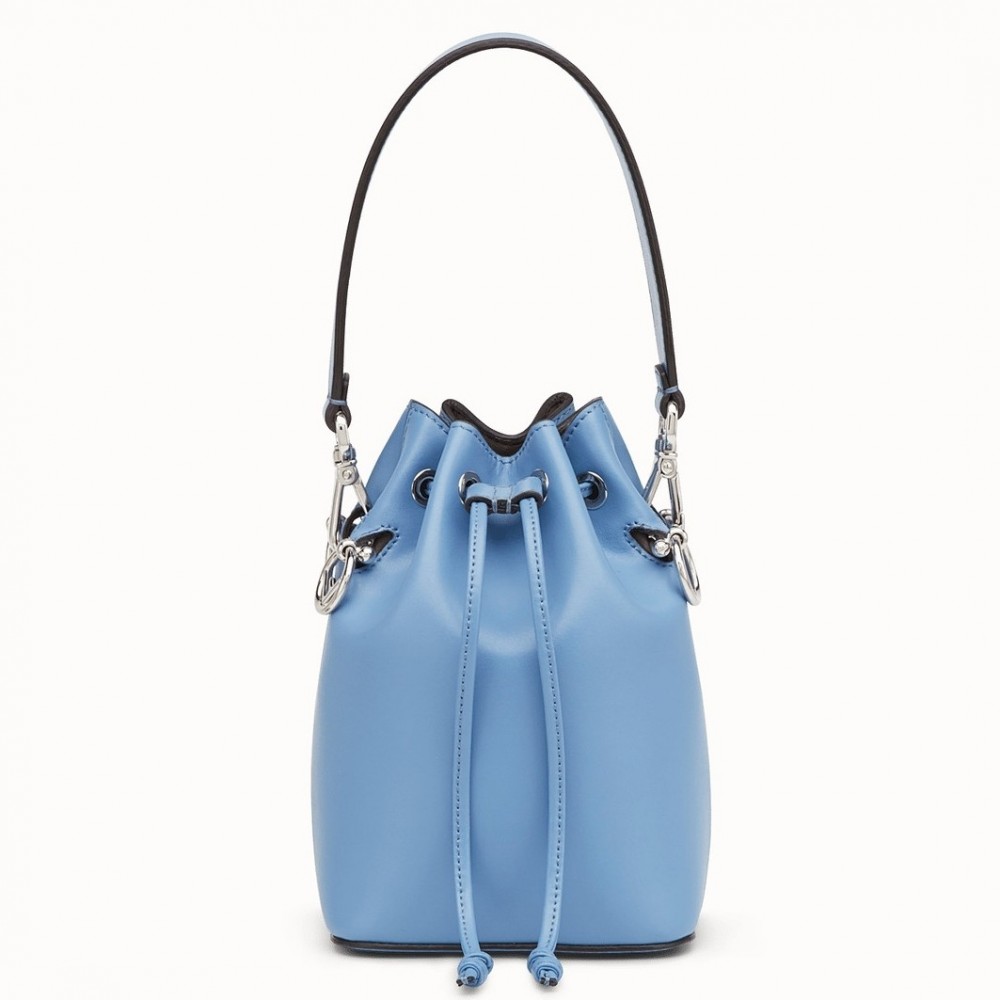 Fendi Mon Tresor Mini Bucket Bag In Blue Calfskin FBS24247