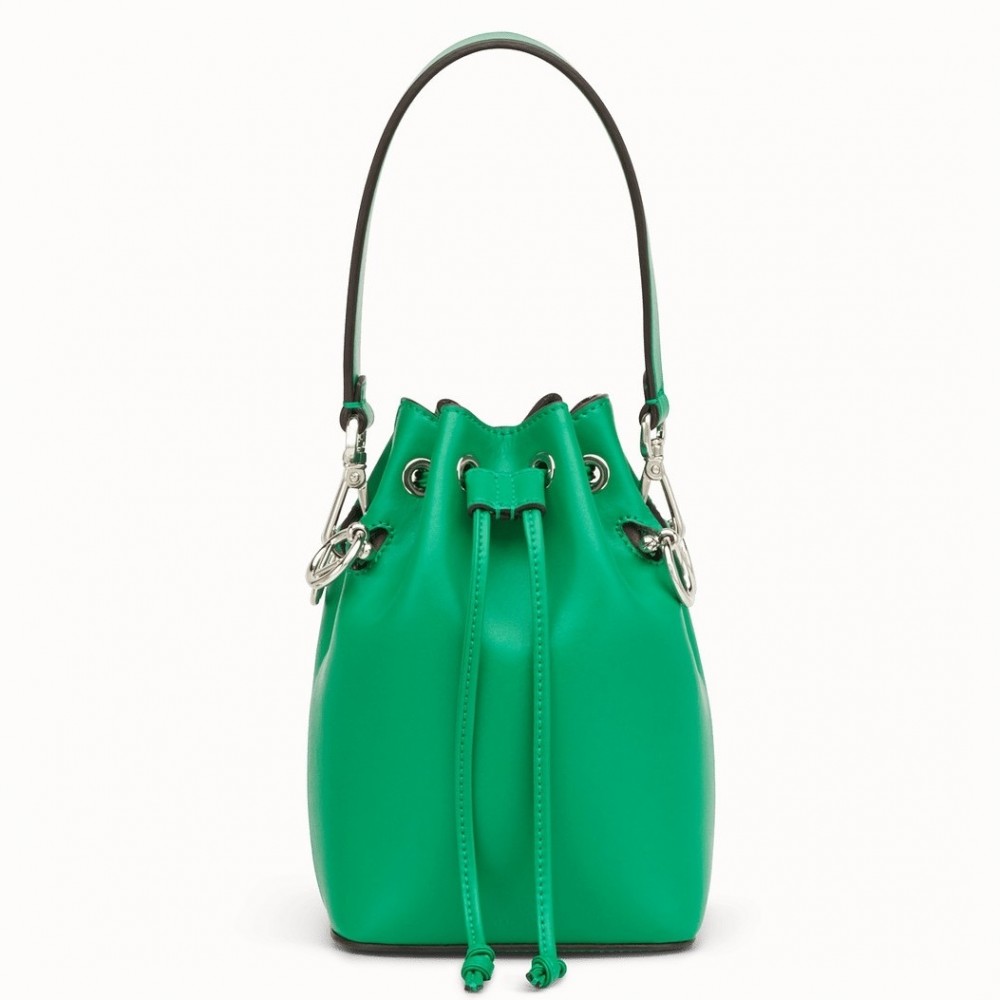 Fendi Mon Tresor Mini Bucket Bag In Green Calfskin FBS24250