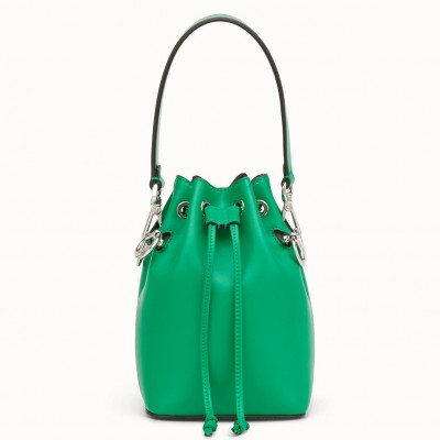 Fendi Mon Tresor Mini Bucket Bag In Green Calfskin FBS24250